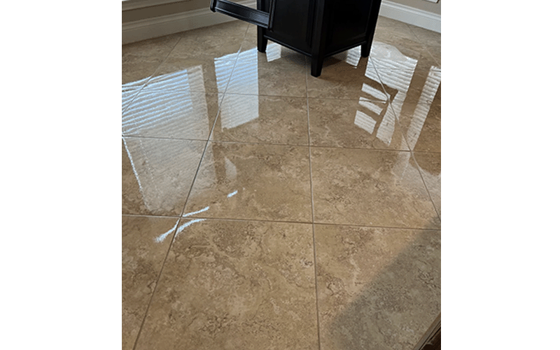 shiny healthy tile grout