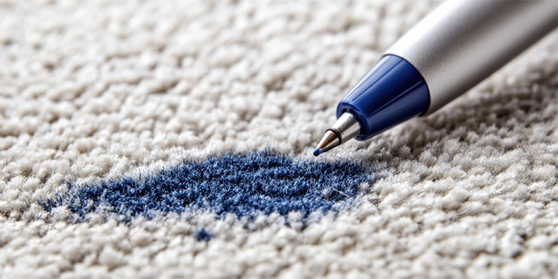 Removing ink stains from carpet