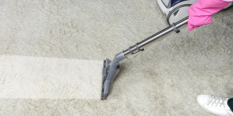 Store bought machine cleans the carpet