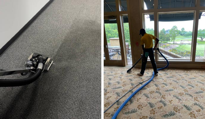 Collage of carpet cleaning