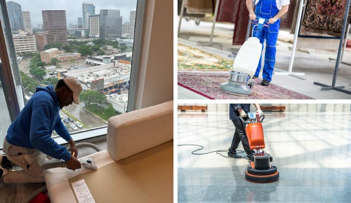 collage of upholstery carpet and floor cleaning