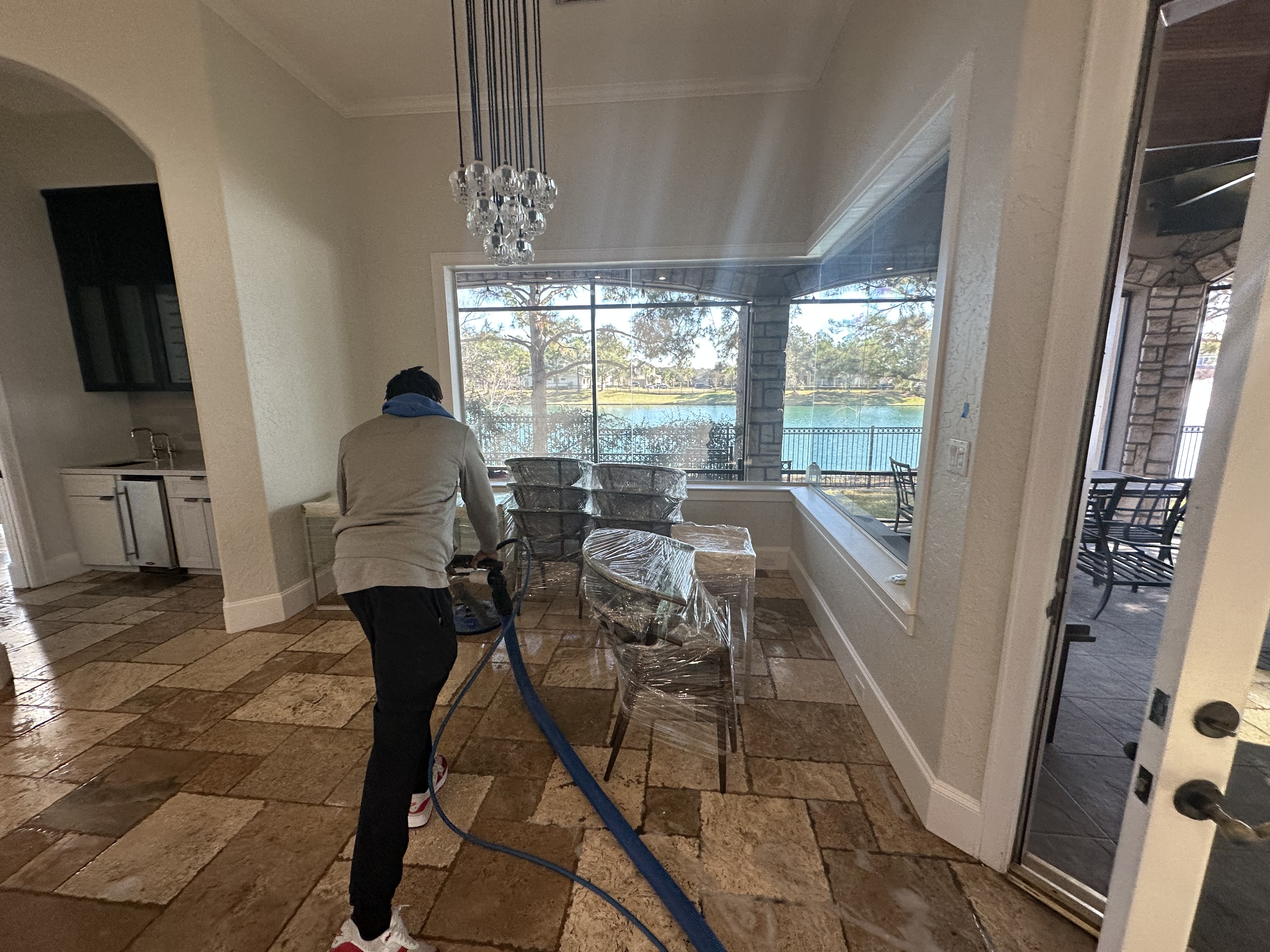 Travertine Tile Cleaning 1,700 sq ft