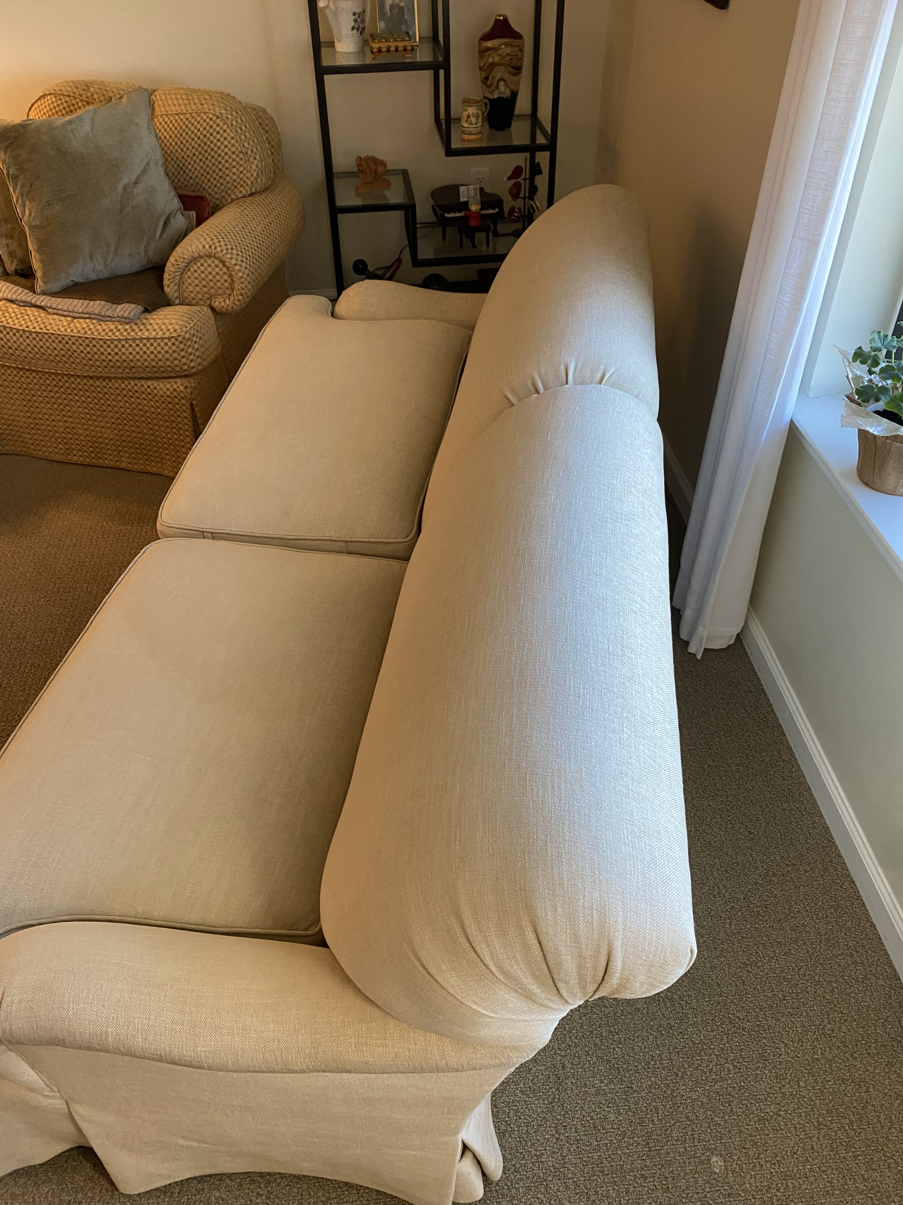 White Sofa Steam Cleaned and Pet Urine Removed