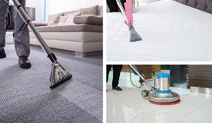 Collage of cleaning services